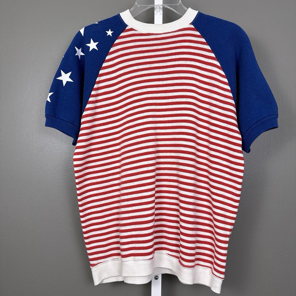 1970s Sportswear Of Creslan And Cotton Tultex USA Patriotic Vintage Shirt Large